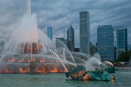 Twilight at the Fountain