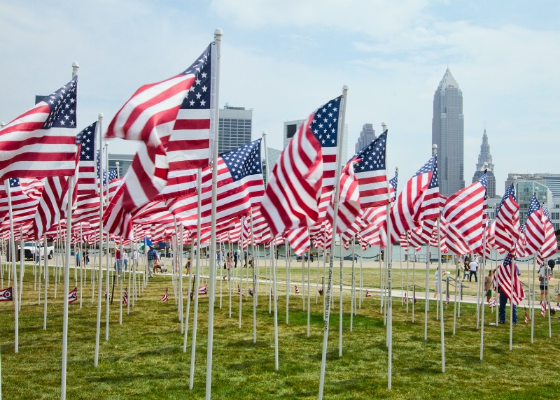 Cleveland Covered In Flags