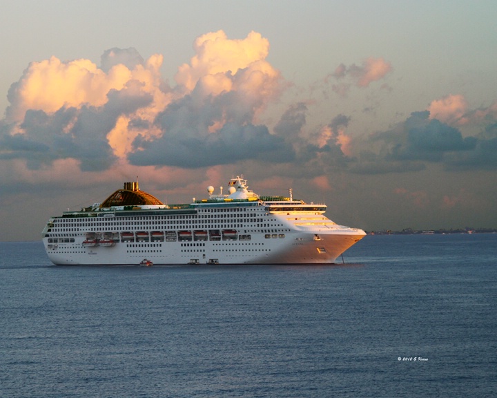 The Crowne Princess At Sunset