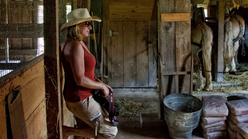 Jeanne in the Horse Barn