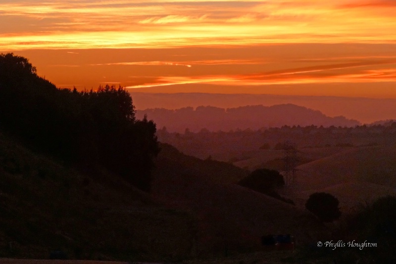 Sunset over the East Bay Area
