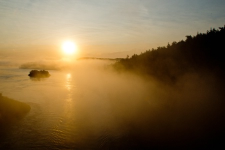 Sunrise at Deception Pass bridge