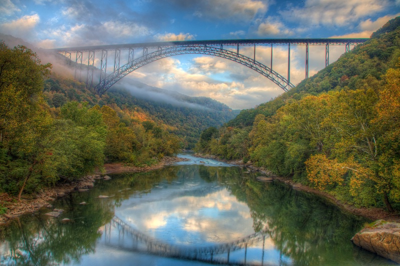 New River Bridge Reflection