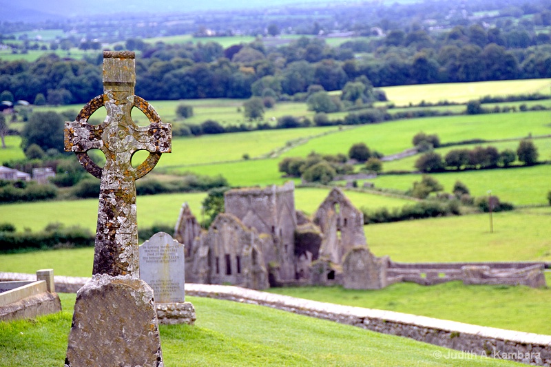 Celtic cross on a hill