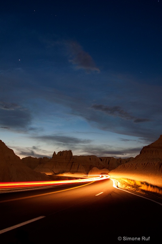 light streams under the stars