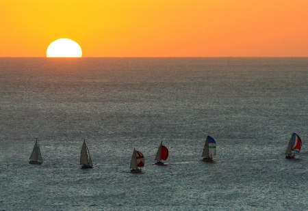 Sunset spinnakers