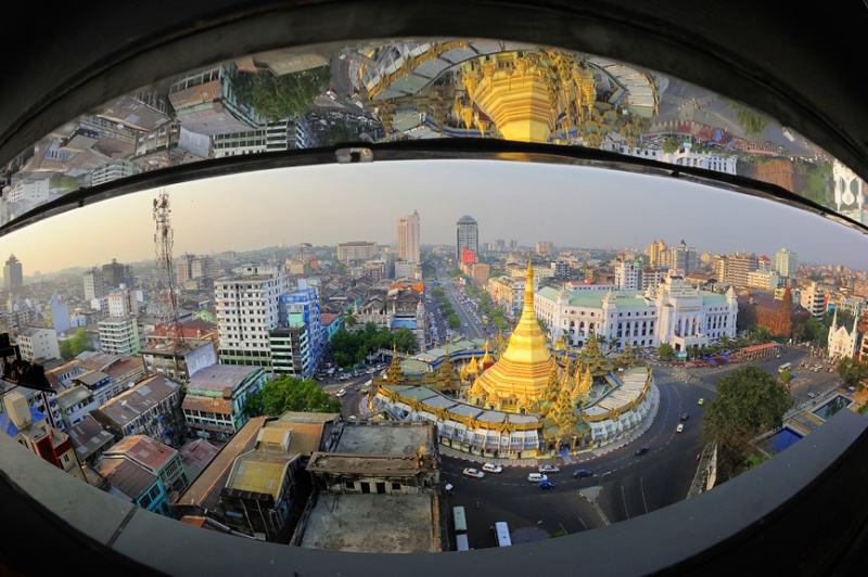 The scene of Yangon