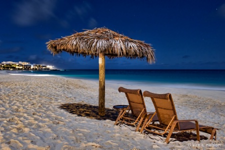 night time on the beach in Anguilla