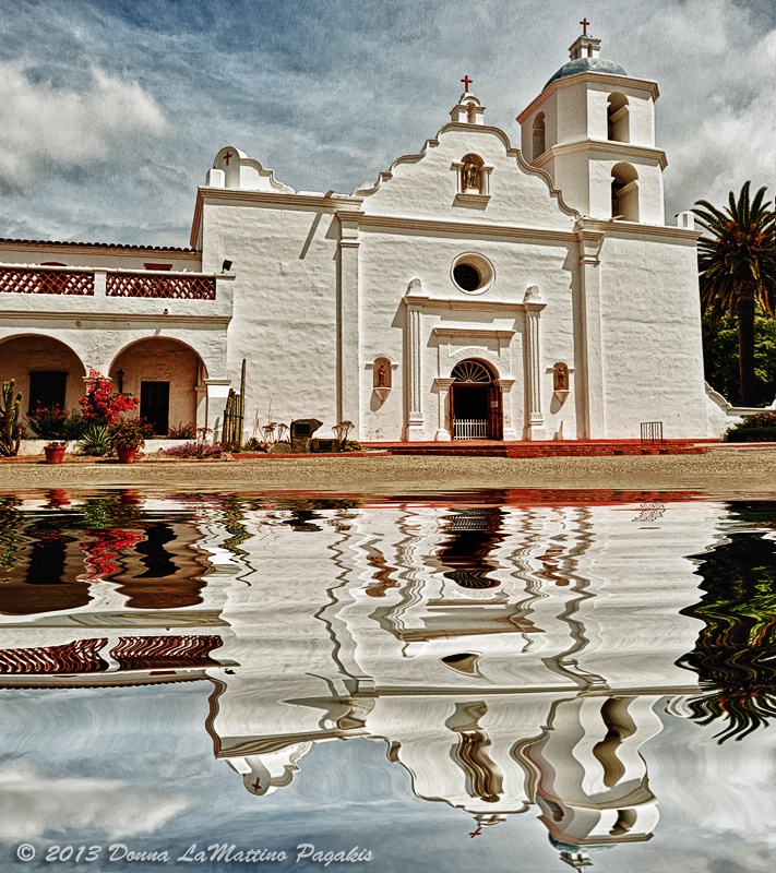 San Luis Rey Mission Reflected 