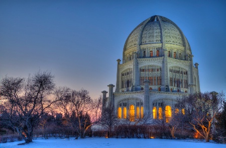 Bahai Temple in Winter