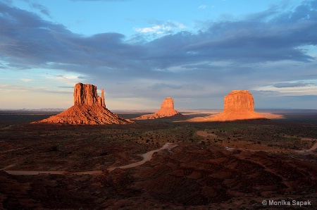 Sunset on Monument Valley