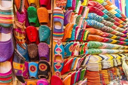 A Souk Filled With Moroccan Slippers