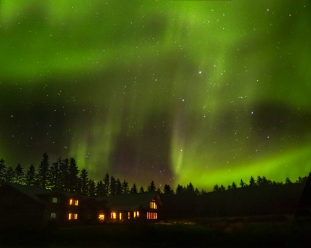 Aurora Over the Bear Track Inn    