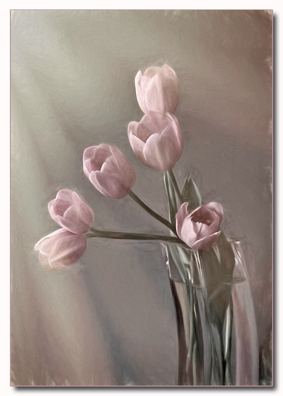 tulips in vase painting