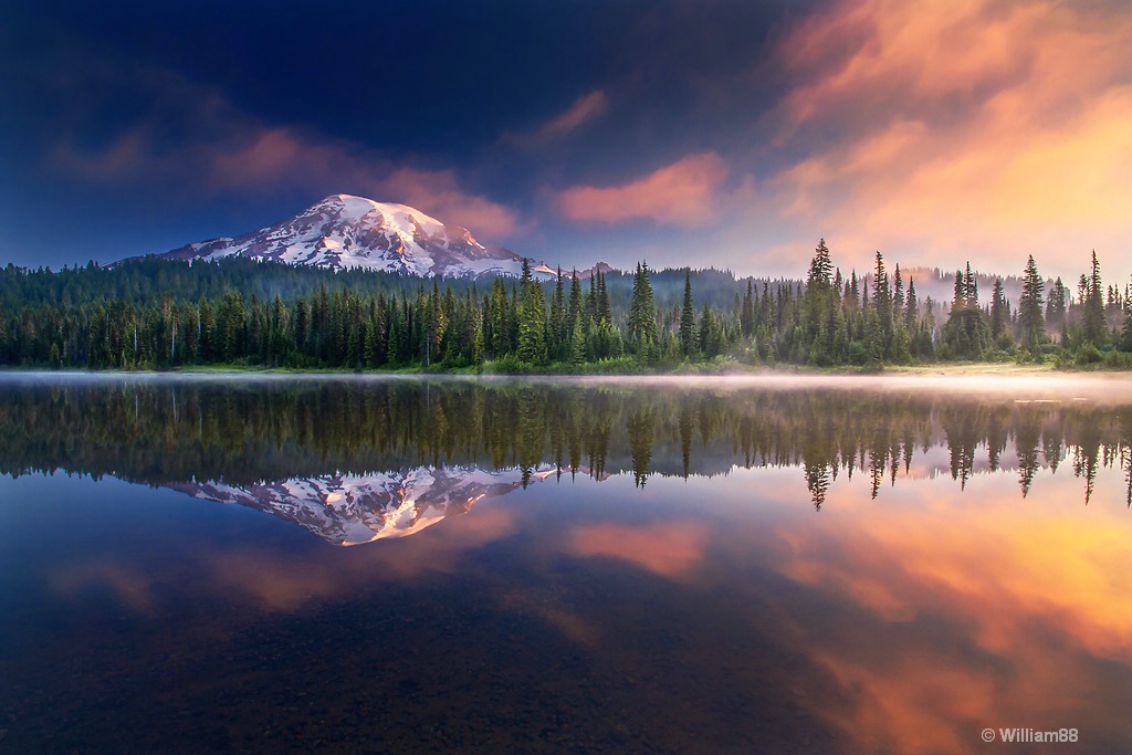 Mt Rainier and reflections