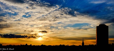 Setting sun in Milwaukee