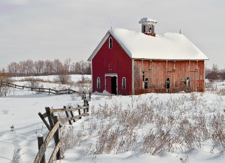 Winter Barn