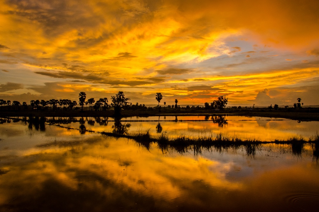 sunset on water