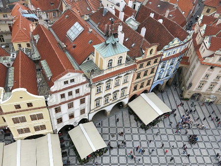 Praga square from the clock tower