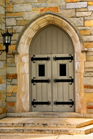 Boston College door