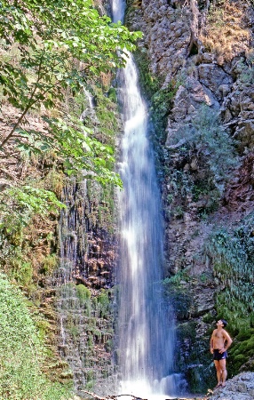 Looking up the waterfall.