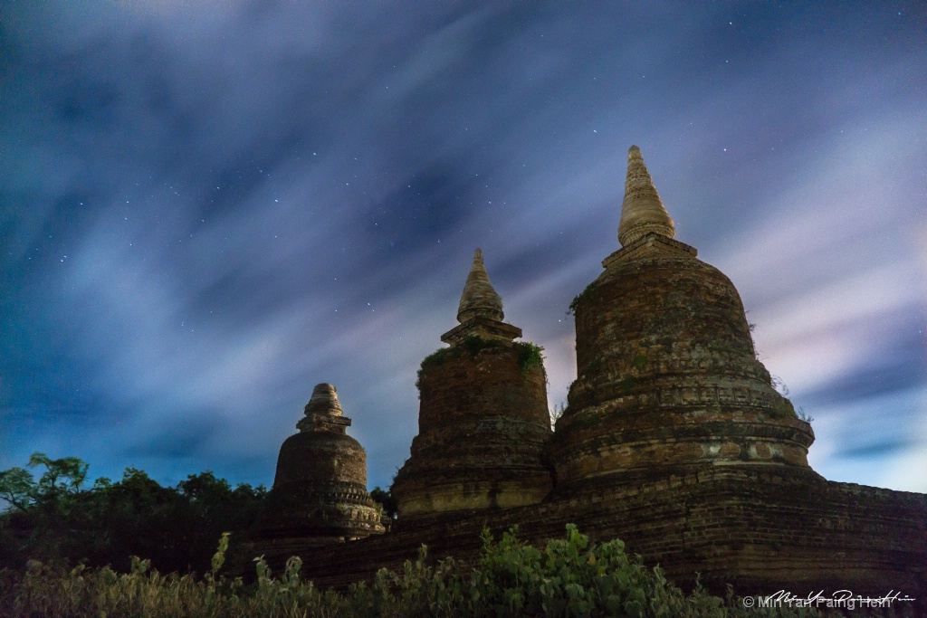 Stars shining under clouds