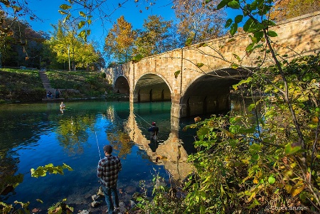 "C" Bridge Fisherman Reflections 