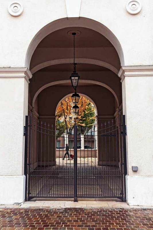 Three Lanterns In An Archway