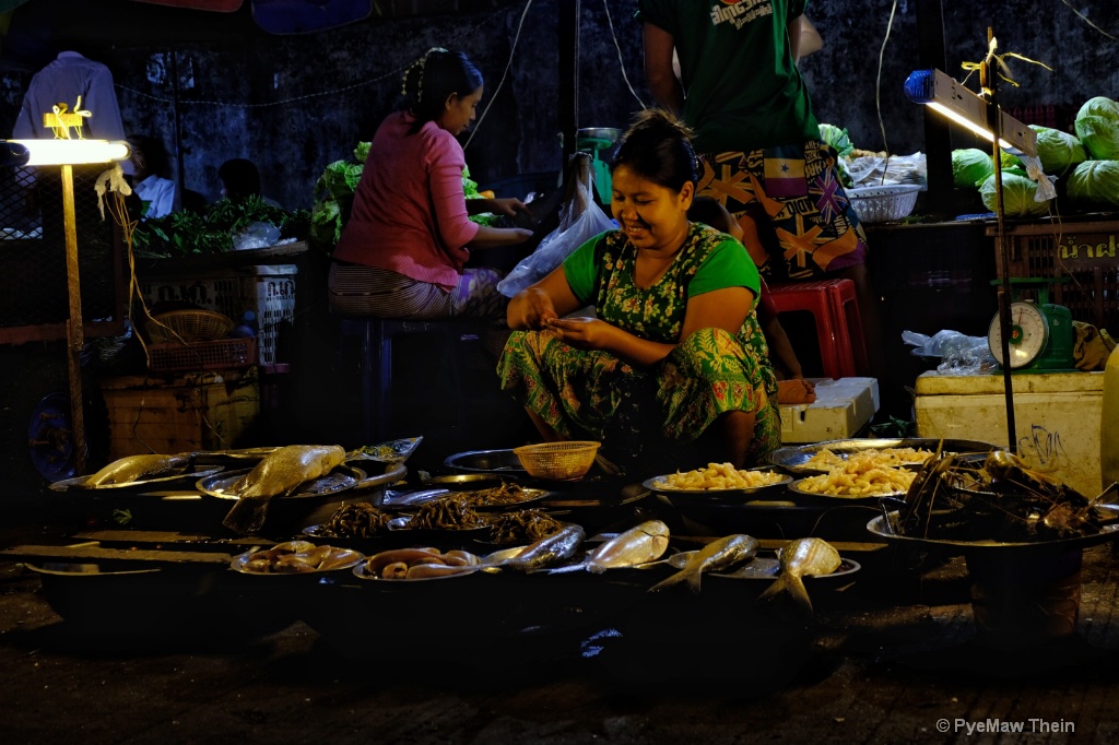 Fish seller on street