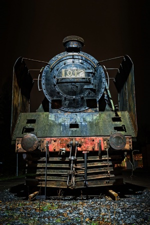 Old Steam Engine By Night